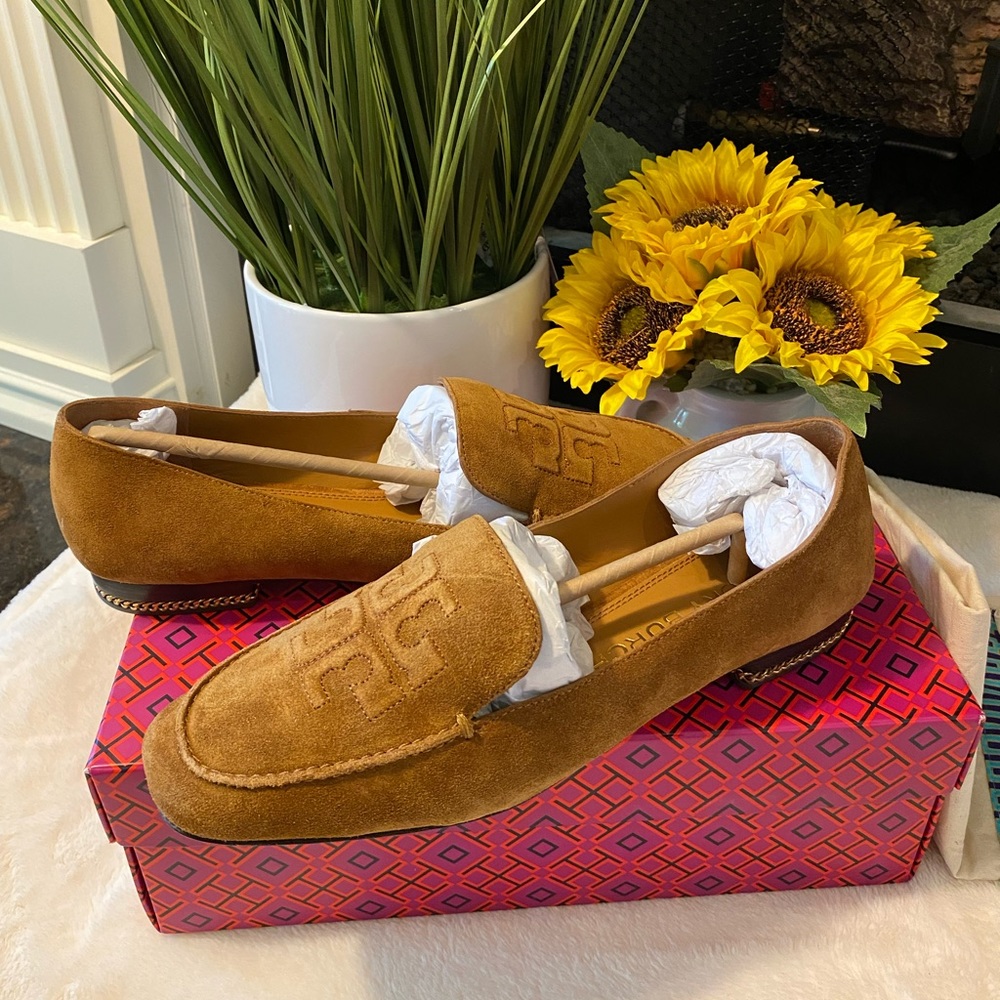 Tory Burch Ruby Square-Toe Suede Loafers - Picture 3 of 8